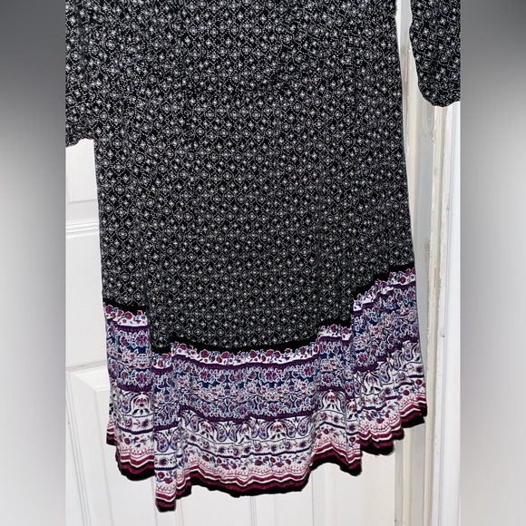 Torrid Border Print Challis Cold Shoulder Dress size 0 equivalent large 12 - Picture 7 of 11